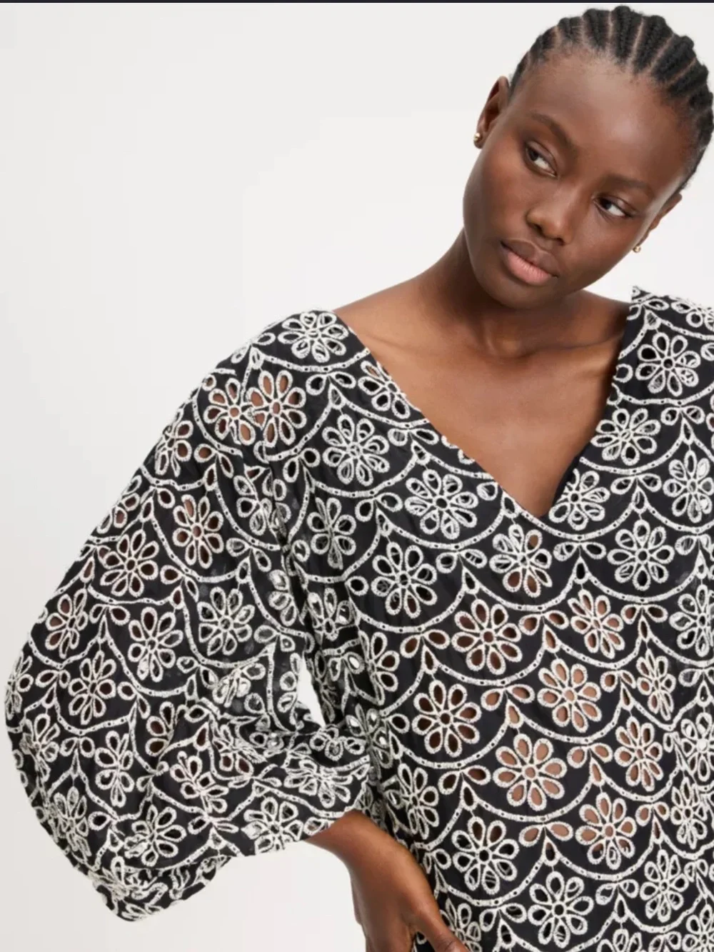 Kate Spade New York Eyelet Cover Up Dress Women’s XS Black Embroidered B23